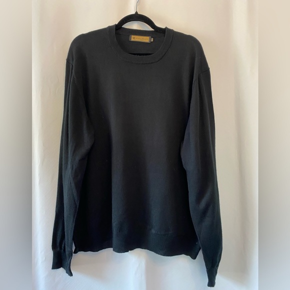 Scala Milano Other - Old Money Mens Black Crewneck Knit Sweater Extra Large Wool Blend Minimalist